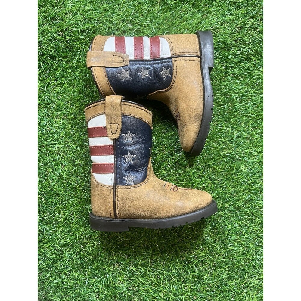 Cody James Toddler Boots Sz 6 D 43800 T American Flag Leather Western Boots USA